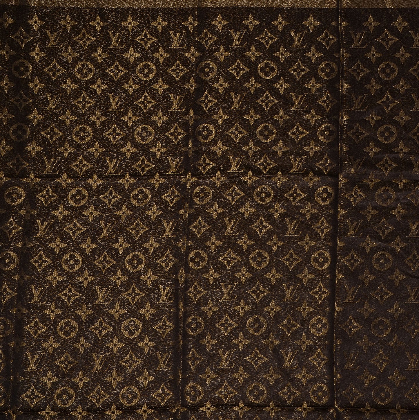 Silk Lurex Wool Monogram Shine Shawl Brown