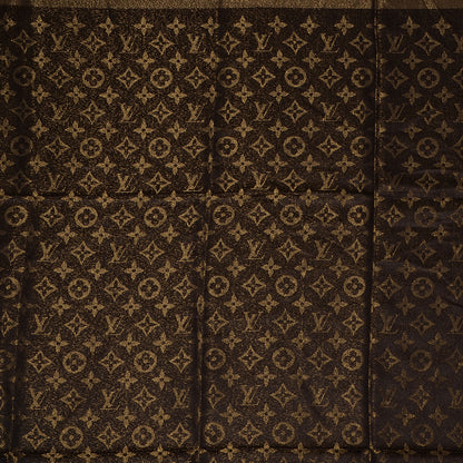 Louis Vuitton Silk Lurex Wool Monogram Shine Shawl Brown 1 of 5