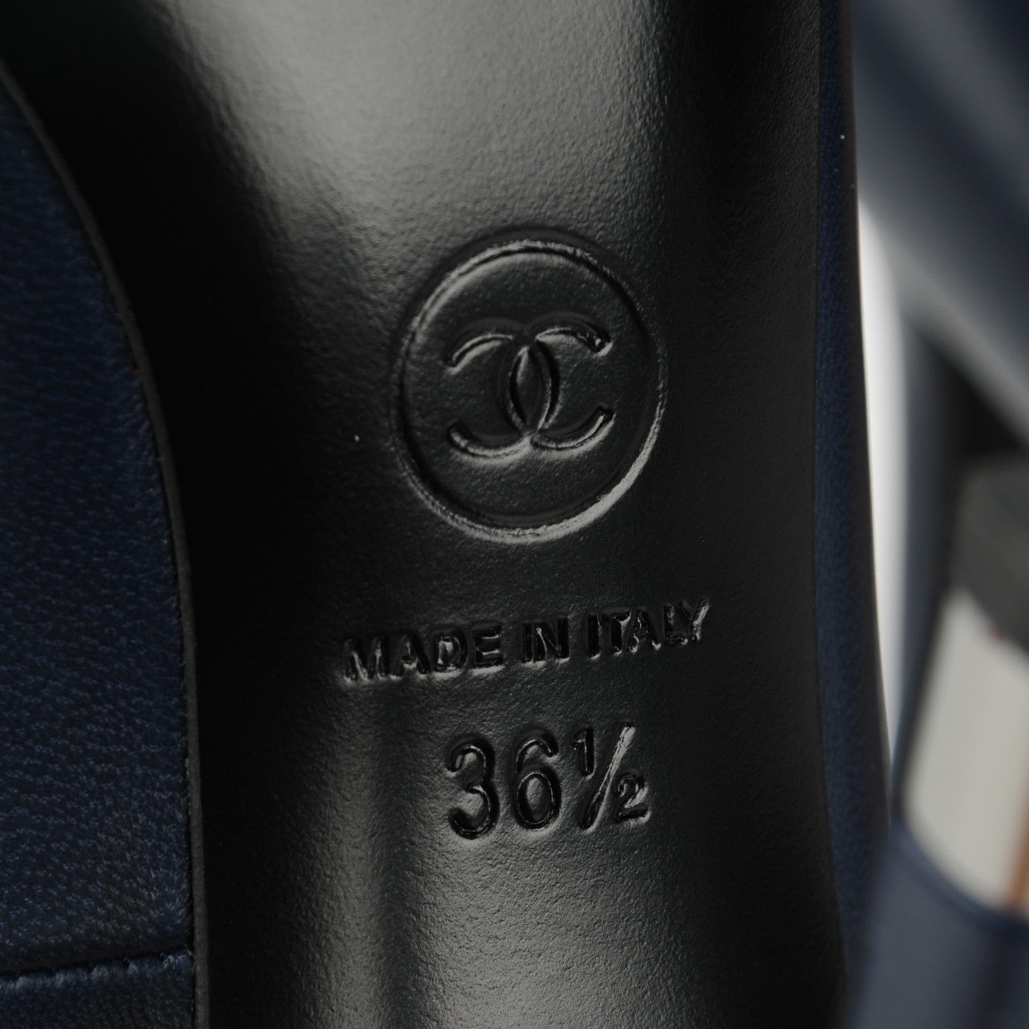 Chanel Lambskin Pumps 36.5 Navy 8 of 10