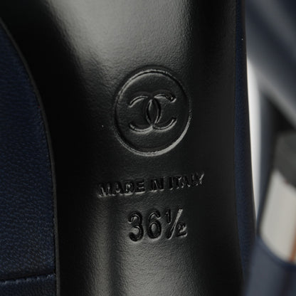 Chanel Lambskin Pumps 36.5 Navy 8 of 10