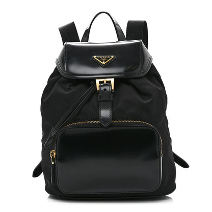 Prada Re-Nylon Tessuto Brushed Calfskin Backpack Black 1 of 11