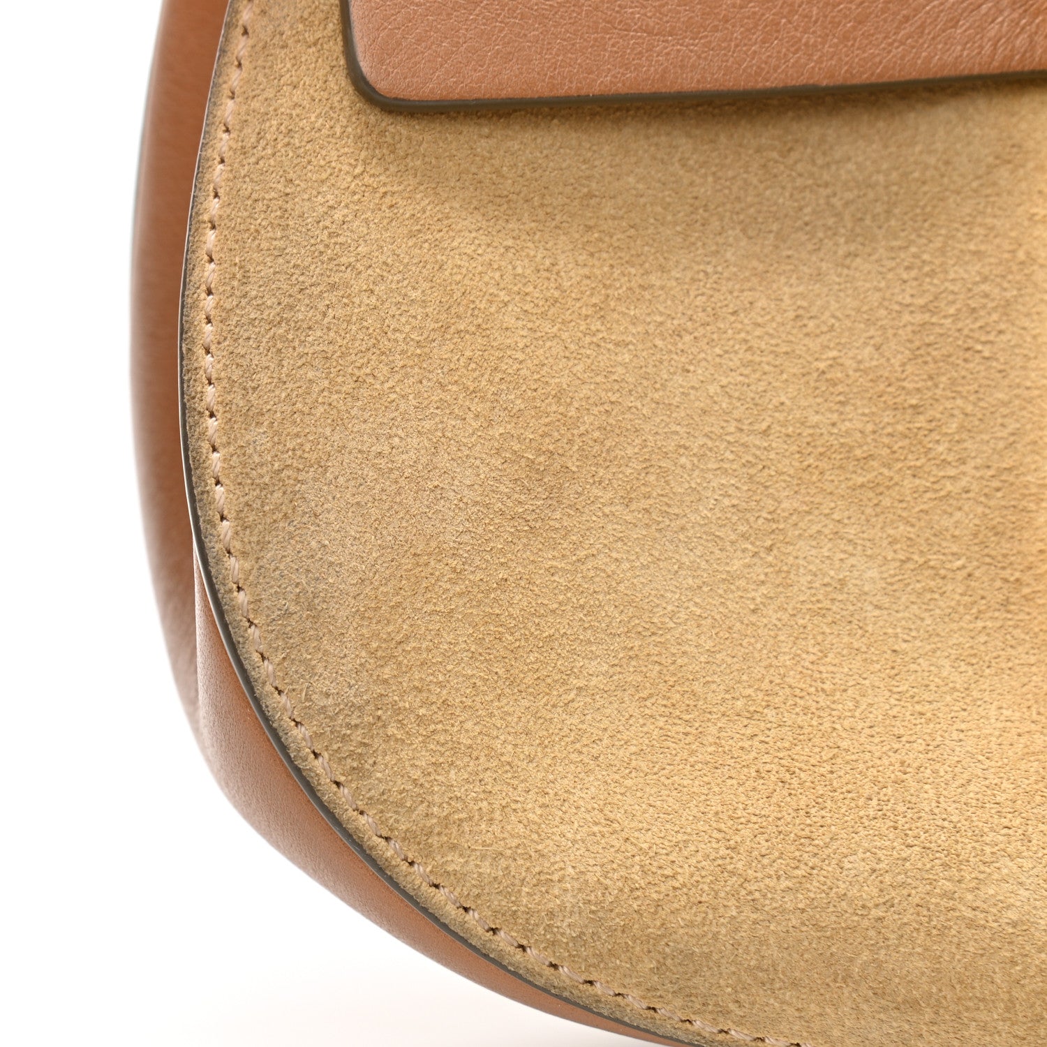 Chloe Suede Smooth Calfskin Drew Shoulder Bag Milky Coffee 10 of 12