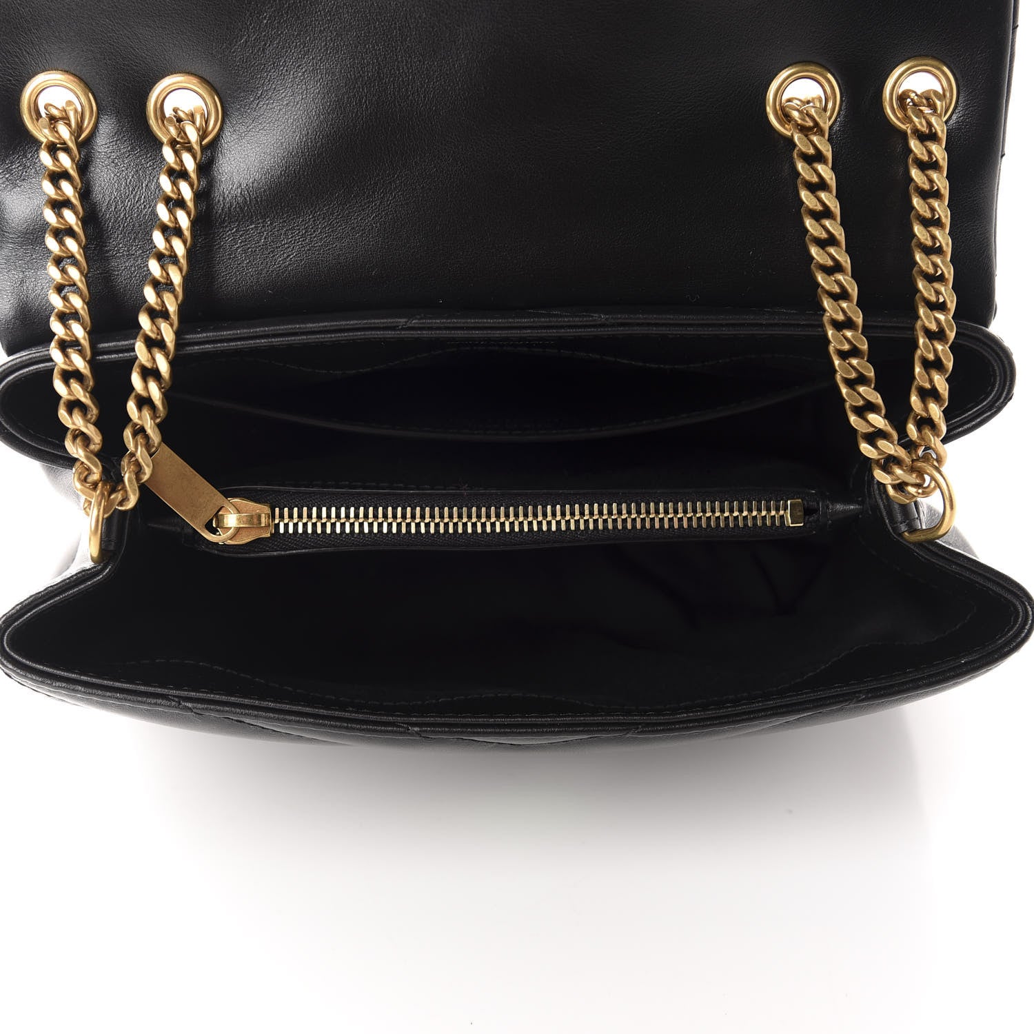 Saint Laurent Calfskin Y Quilted Monogram Small Loulou Chain Satchel Black 5 of 11