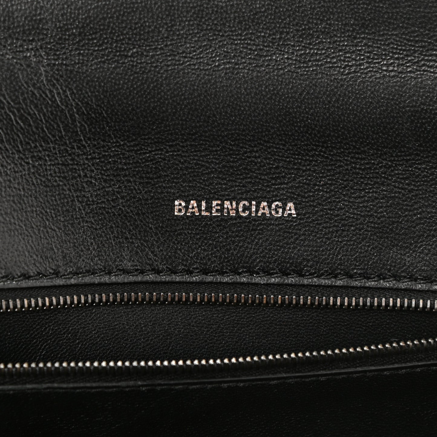 Shiny Calfskin Monochrome Crocodile Embossed Small Hourglass Top Handle Bag Black