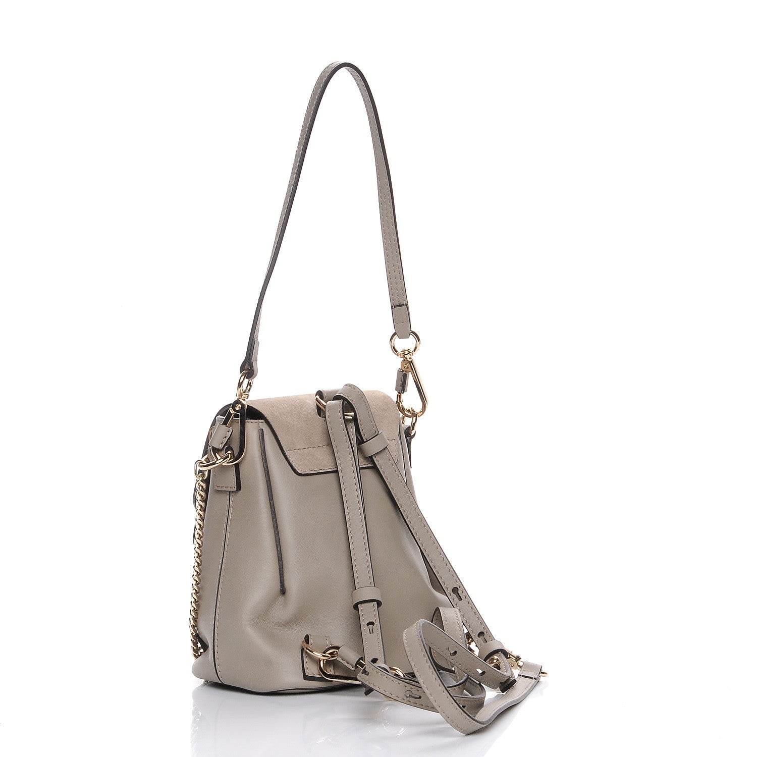 Chloe Suede Calfskin Mini Faye Backpack Motty Grey 4 of 8