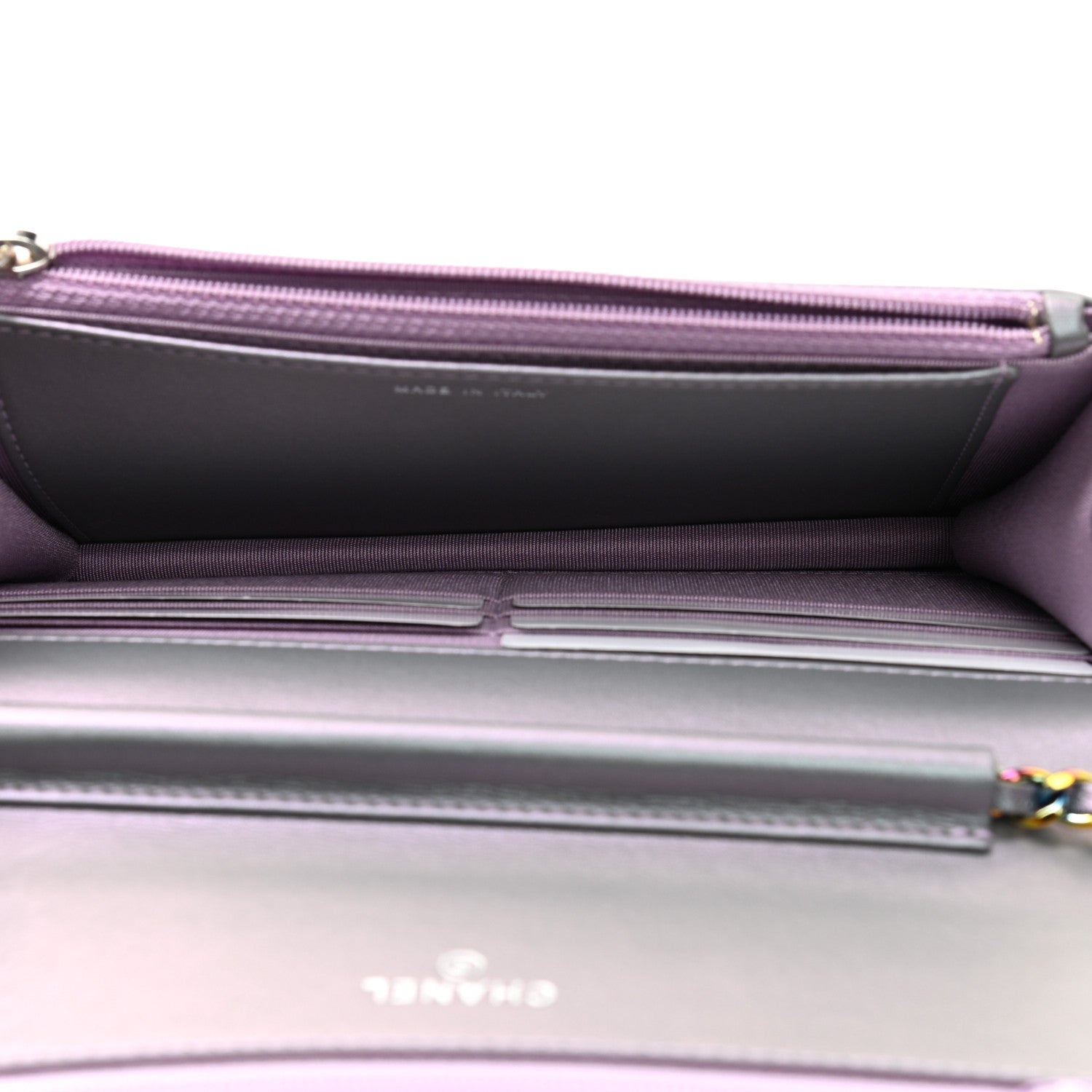 Chanel Iridescent Lambskin Quilted Reissue Wallet On Chain WOC Light Purple 5 of 12
