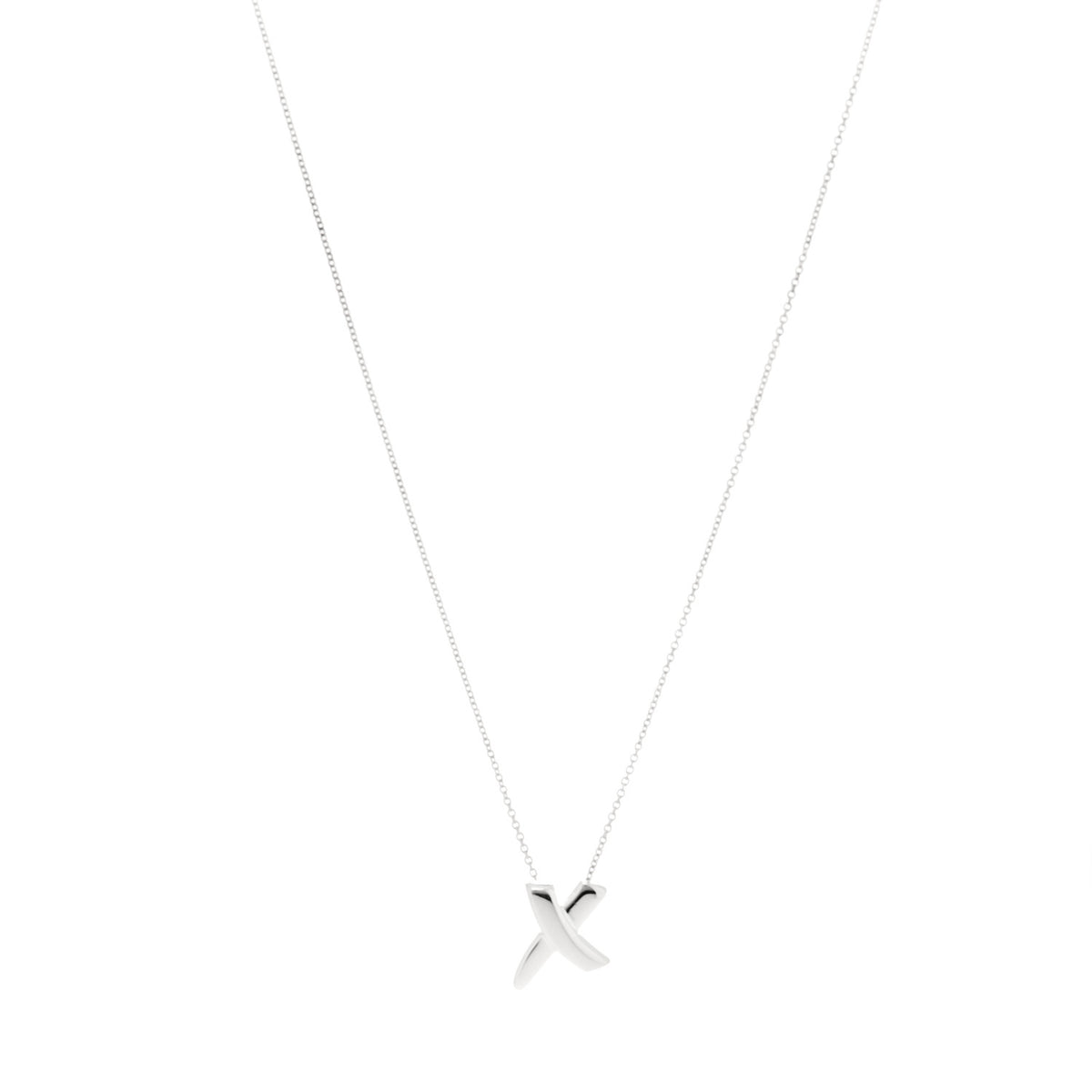 Tiffany Sterling Silver Paloma Picasso Graffiti X Pendant Necklace 1 of 5