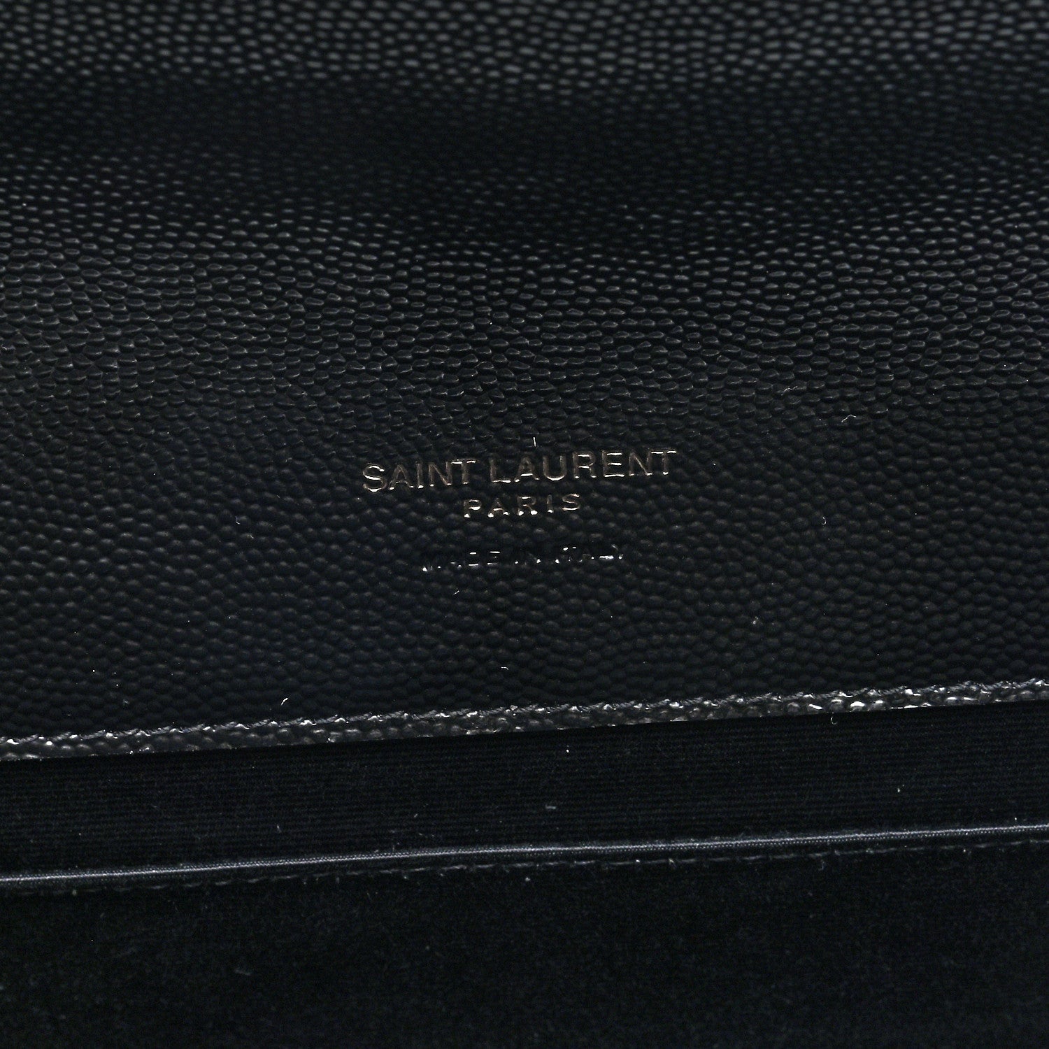 Saint Laurent Grain De Poudre Matelasse Chevron Monogram Monochrome Envelope Clutch Black 5 of 7