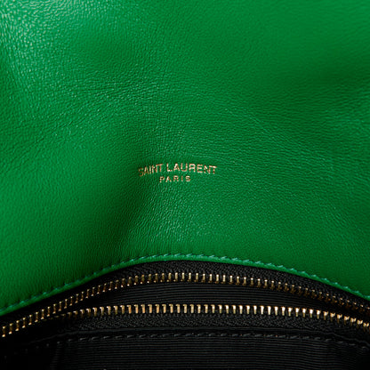 Saint Laurent Lambskin Quilted Small Loulou Puffer Monogram Chain Satchel New Vert 6 of 11