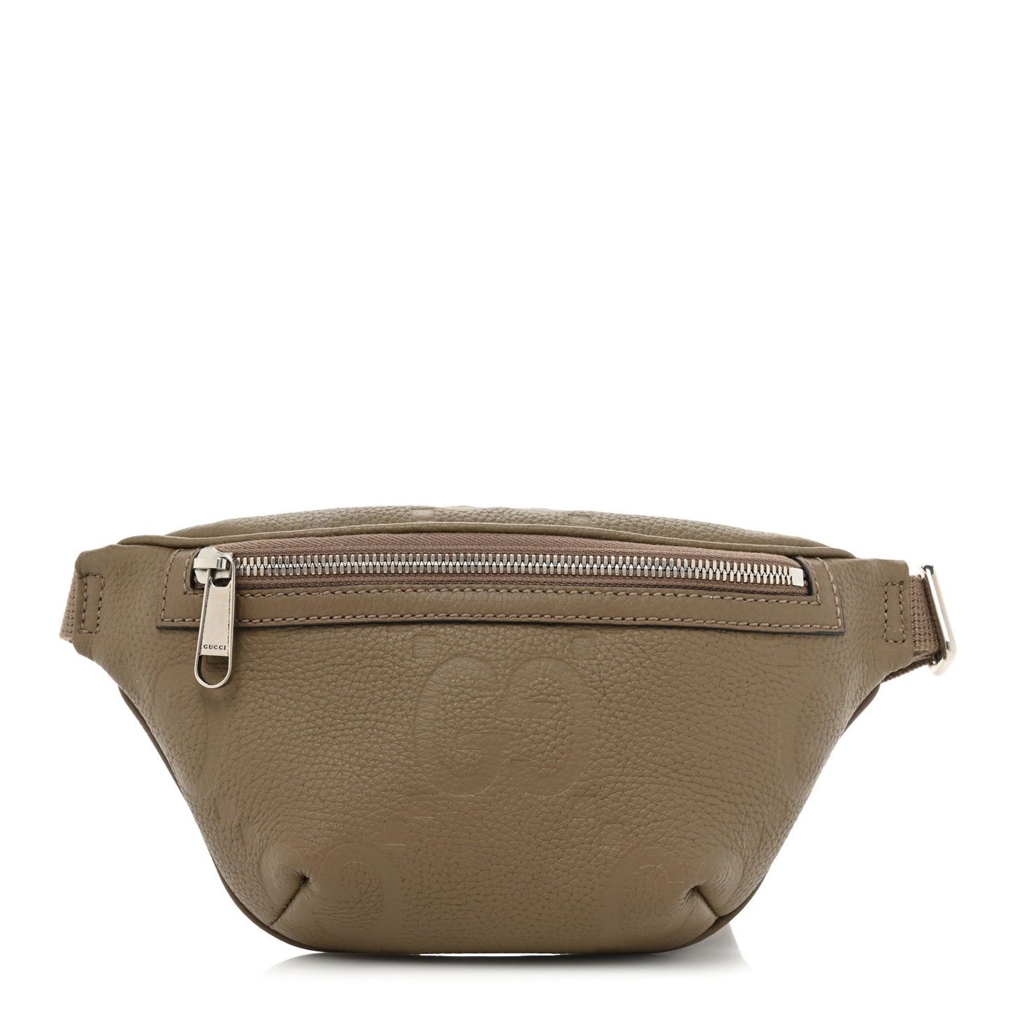Piuma Calfskin Jumbo GG Embossed Small Belt Bag Good Taupe