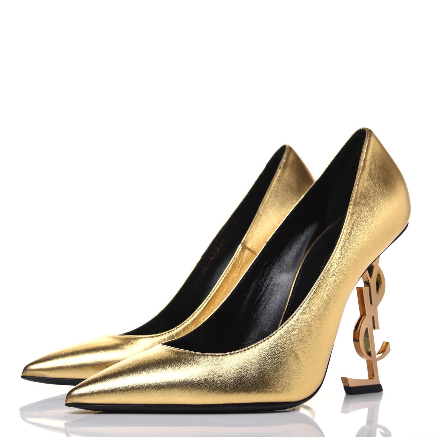 Calfskin Opyum 100 Pumps 39 Gold