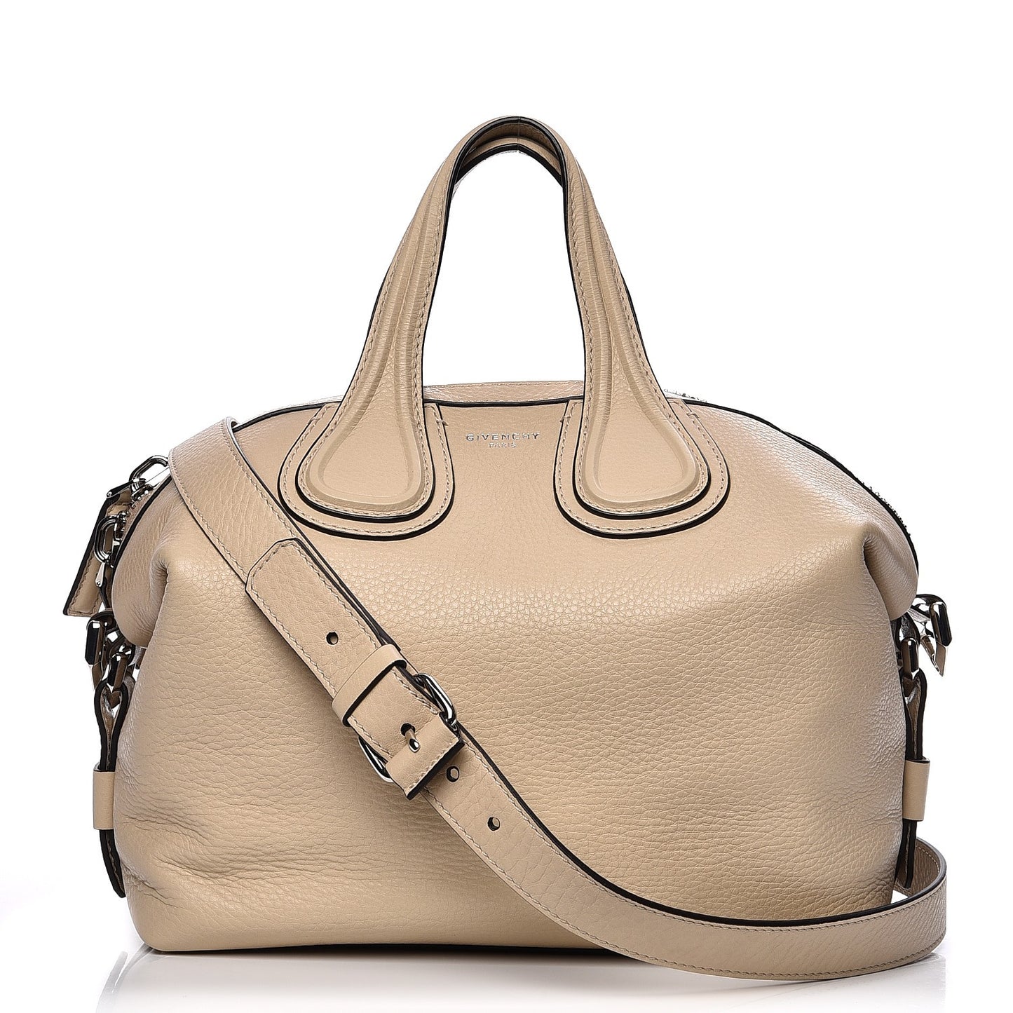 Waxy Grained Calfskin Small Nightingale Beige