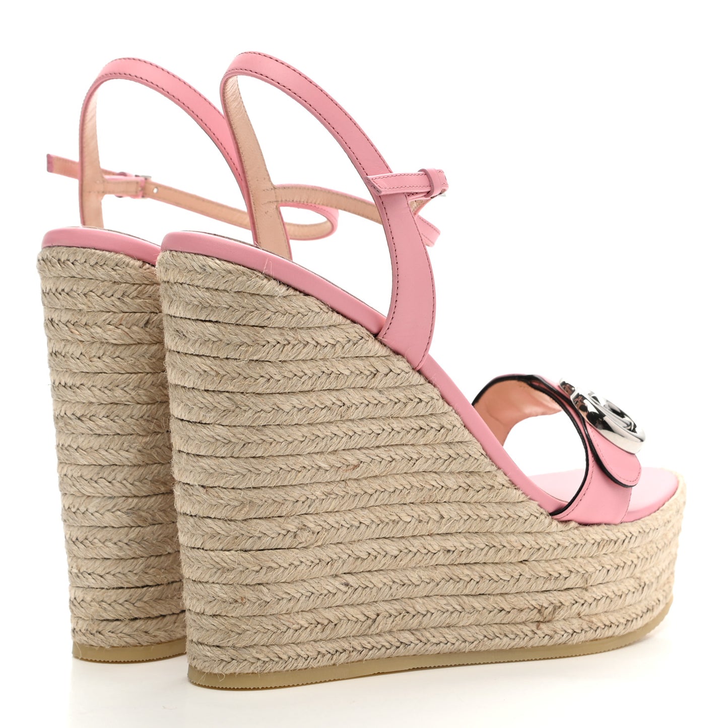 Lifford Calfskin Aitana Espadrille Platform 45/130mm Wedge Sandals 39.5 Wild Rose