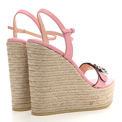 Gucci Lifford Calfskin Aitana Espadrille Platform 45/130mm Wedge Sandals 39.5 Wild Rose 4 of 12
