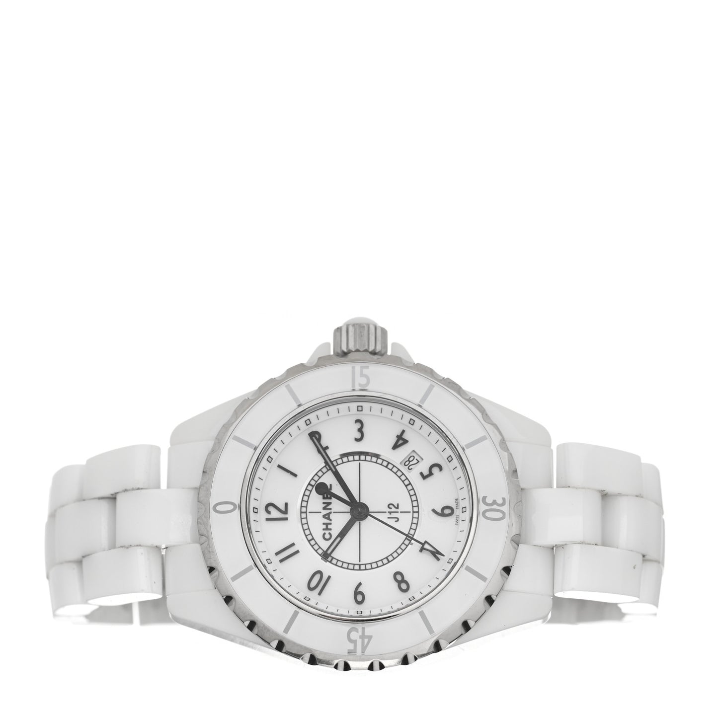 Stainless Steel Ceramic 33mm J12 Quartz Watch White