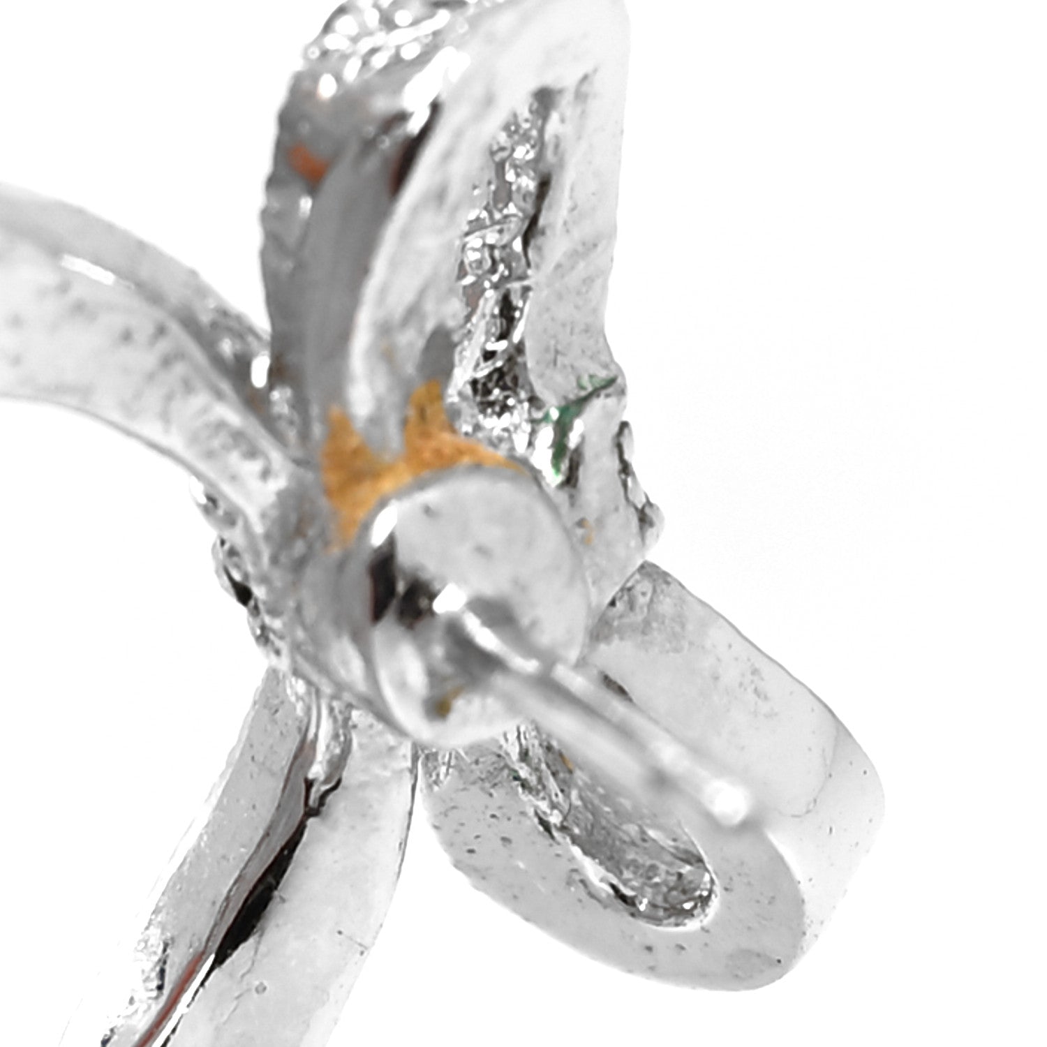 Christian Dior Crystal Bow Earrings Silver 4 of 5
