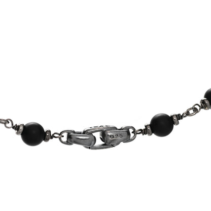 David Yurman Sterling Silver Black Onyx 6.5mm Spiritual Beads Necklace 5 of 5
