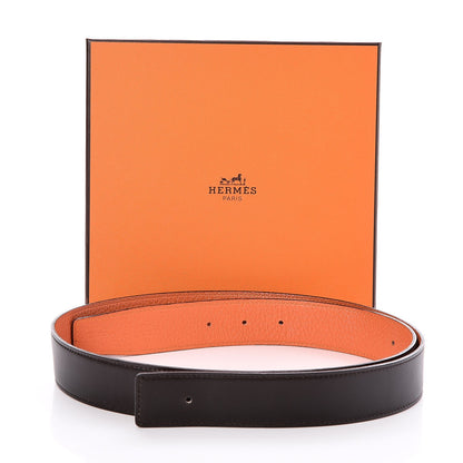 Hermes Box Togo 32mm Belt Strap 100 Chocolate Orange 8 of 8
