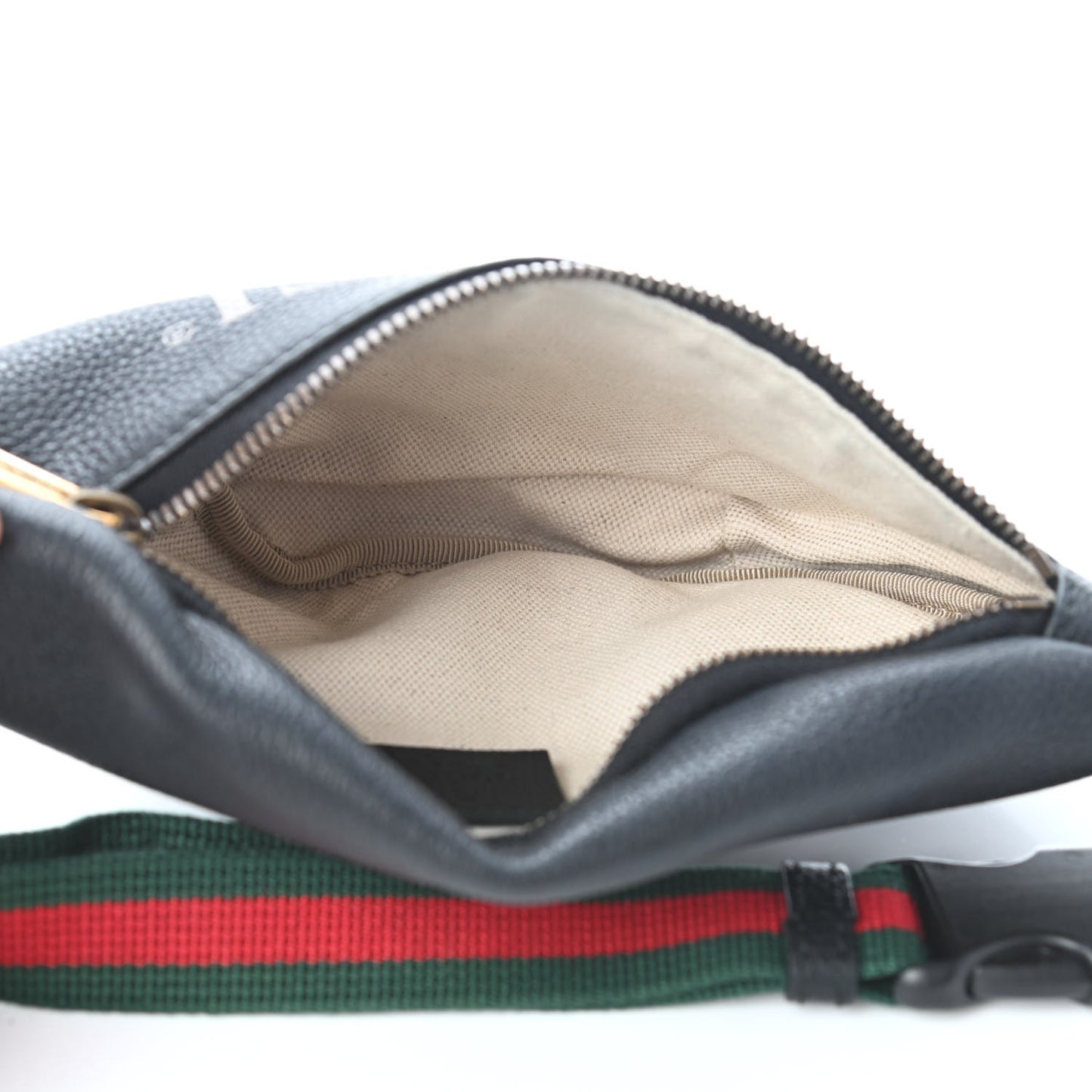 Grained Calfskin Small Logo Belt Bag Black