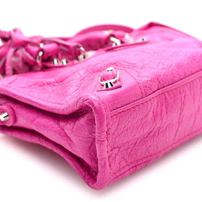 Balenciaga Agneau Classic Silver Hardware Nano City Fuchsia 9 of 10
