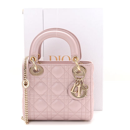 Christian Dior Metallic Lambskin Cannage Mini Lady Dior Lotus 11 of 11