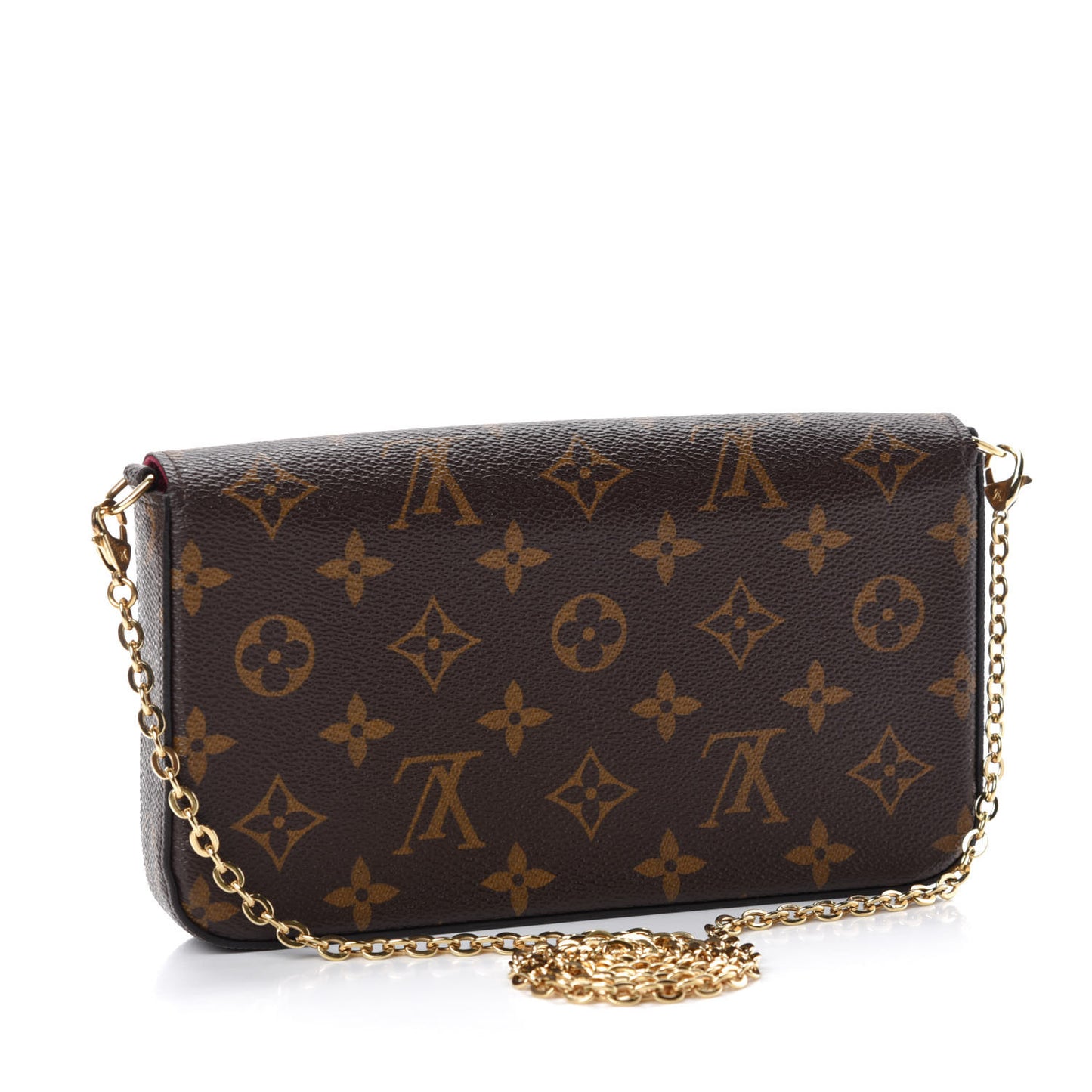 Monogram Pochette Felicie Chain Wallet Fuchsia