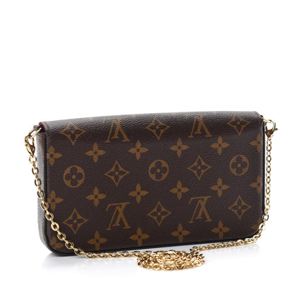 Louis Vuitton Monogram Pochette Felicie Chain Wallet Fuchsia 3 of 13