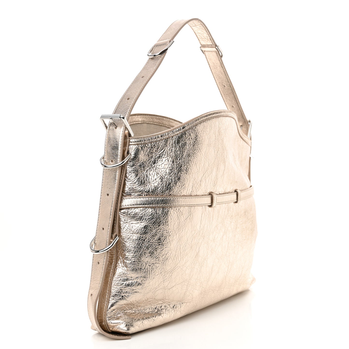 Metallic Calfskin Medium Voyou Bag Dusty Gold