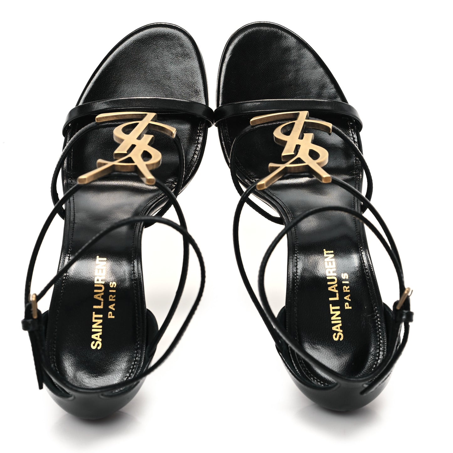 Calfskin Cassandra 100 Ankle Strap Sandals 39 Black