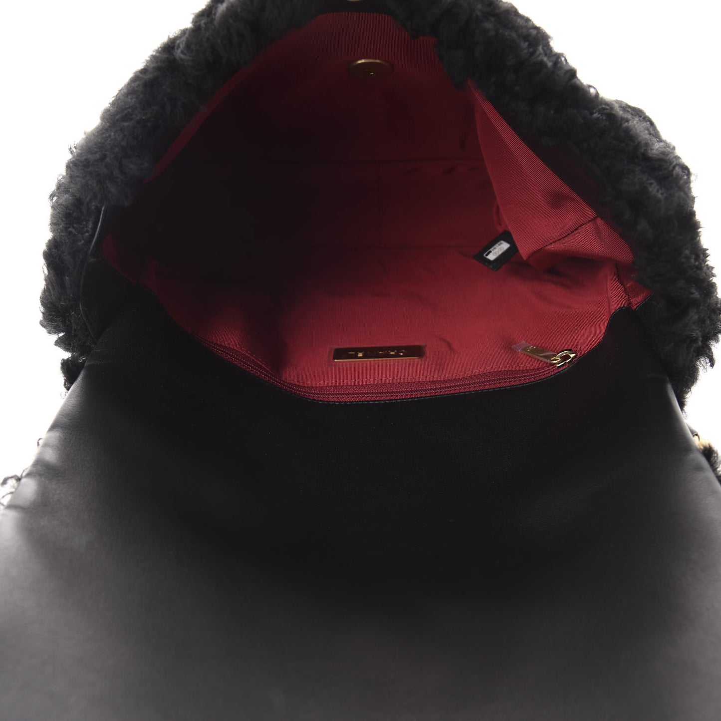 Shearling Sheepskin Large 19 Flap Black