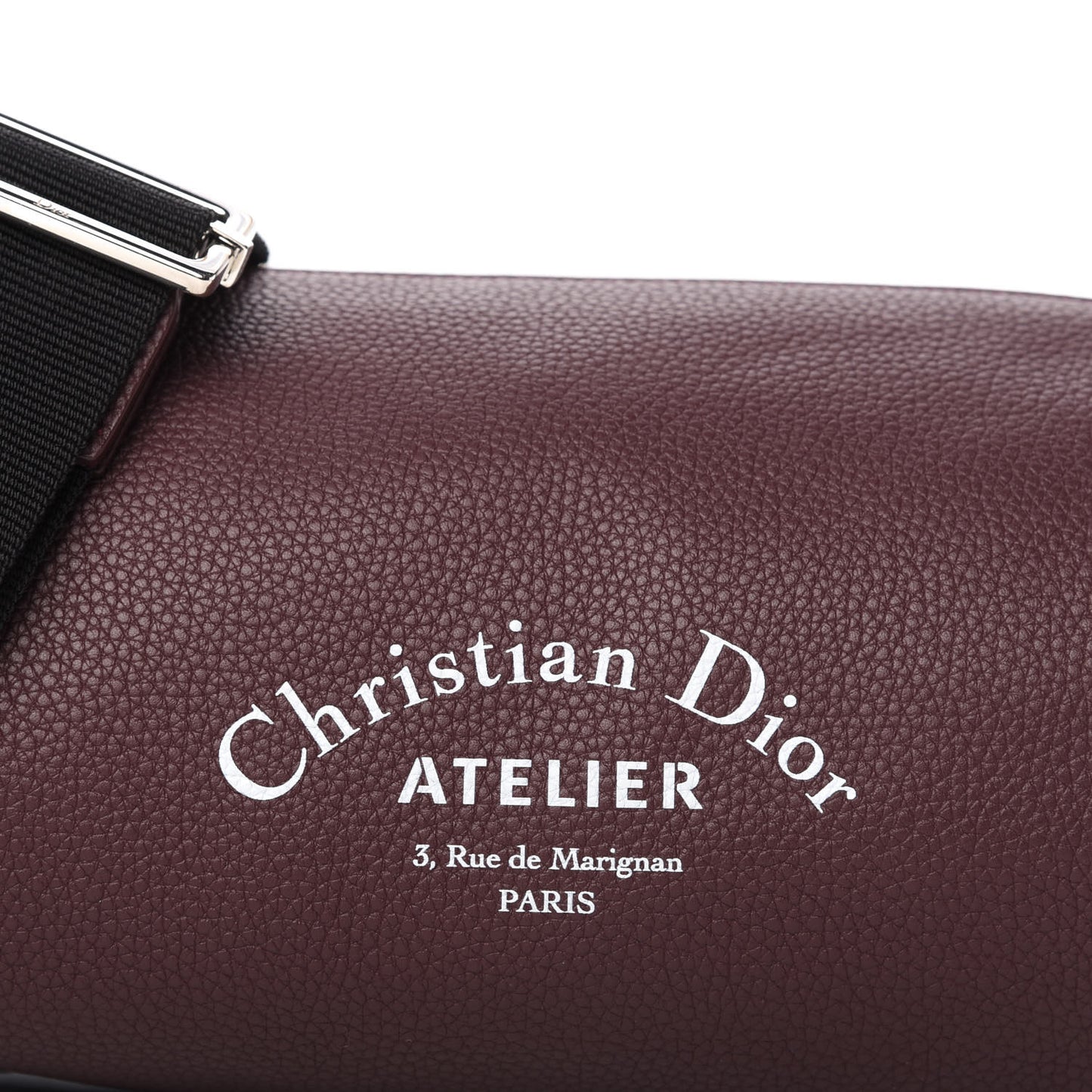 HOMME Grained Calfskin Mens Roller Pouch Burgundy