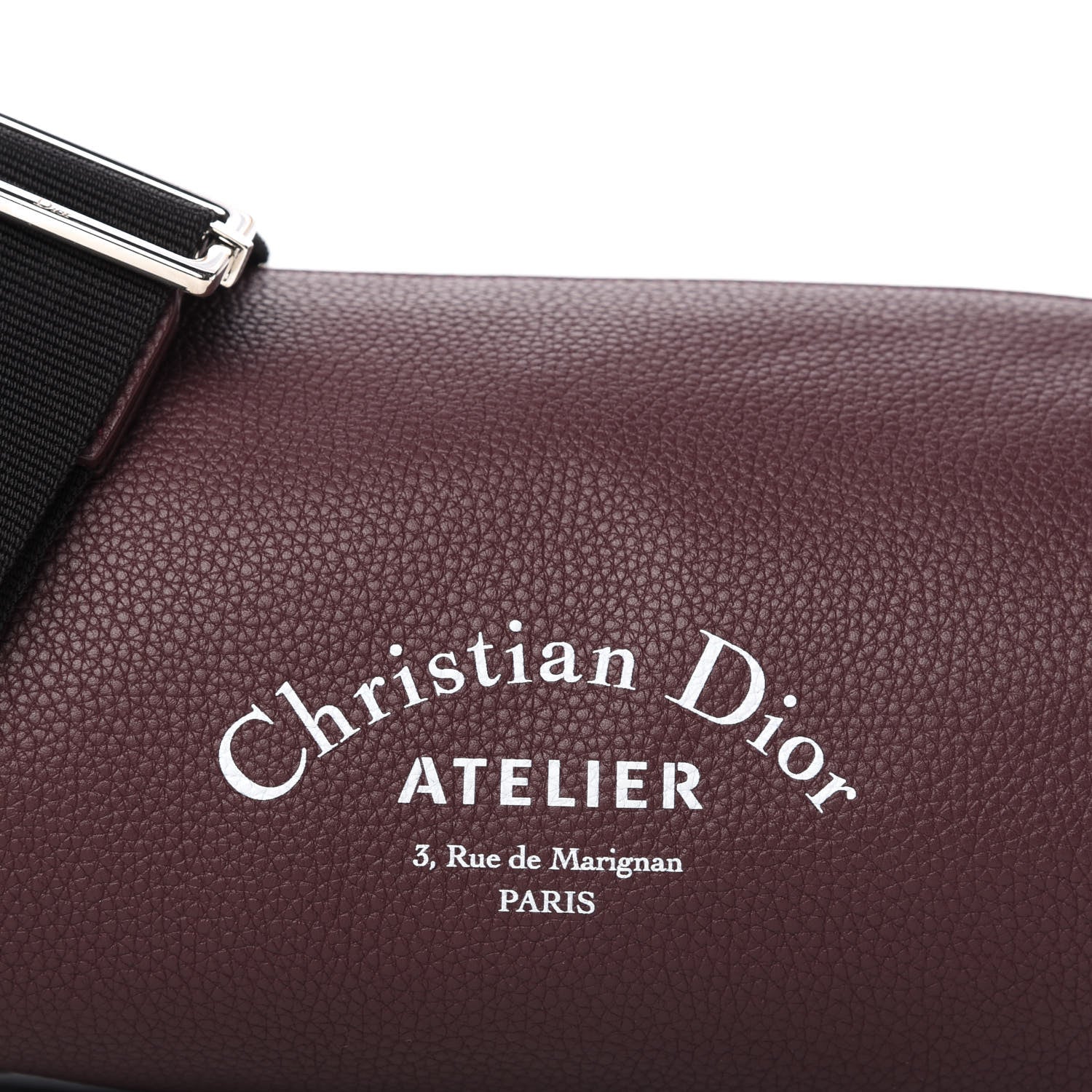 Christian Dior HOMME Grained Calfskin Mens Roller Pouch Burgundy 9 of 9