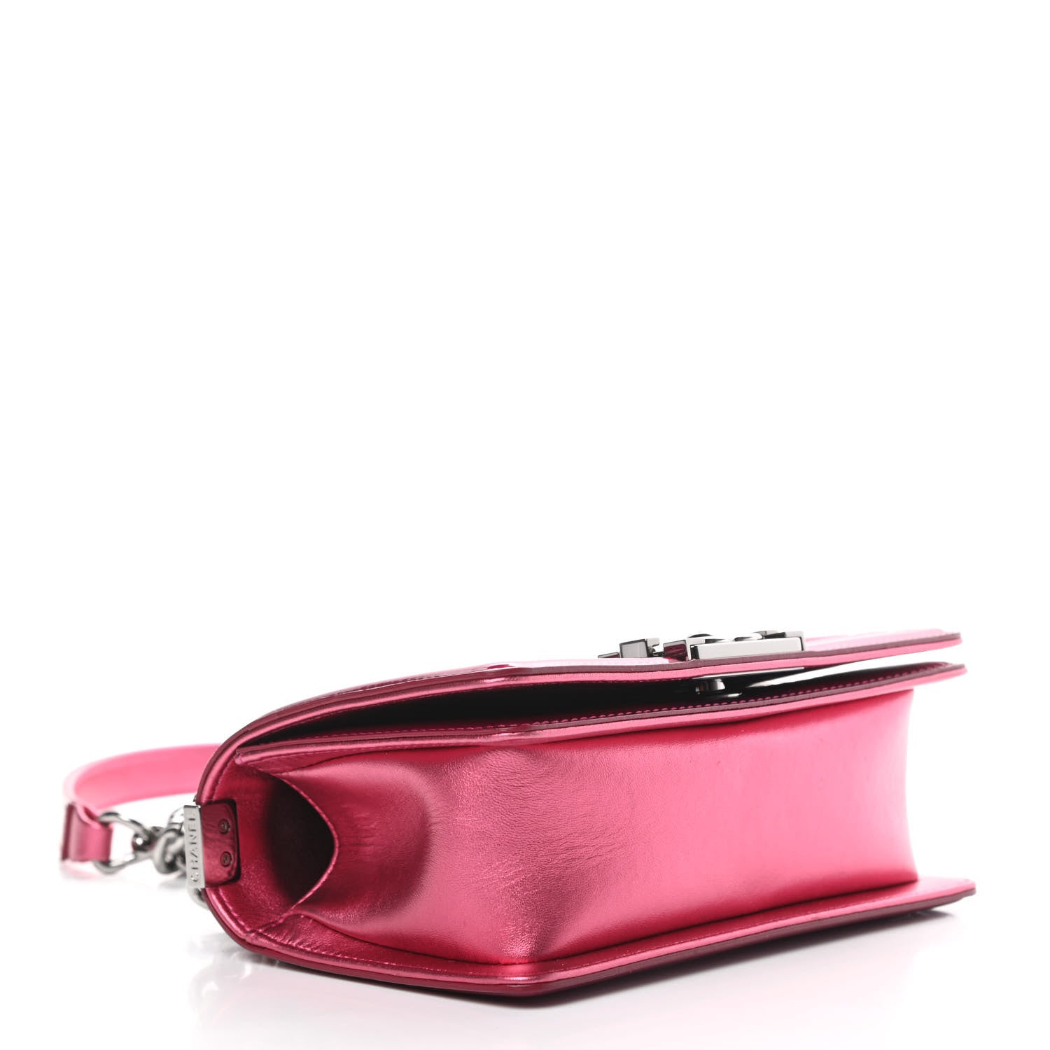 Chanel Metallic Patent Calfskin Quilted Small Boy Flap Pink 5 of 13