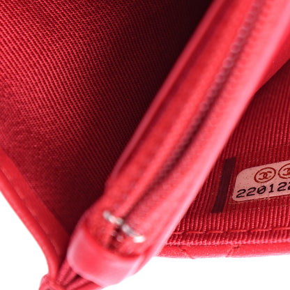 Chanel Lambskin Quilted Wallet On Chain WOC Red 7 of 15