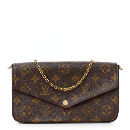 Louis Vuitton Monogram Pochette Felicie Chain Wallet Fuchsia 1 of 16