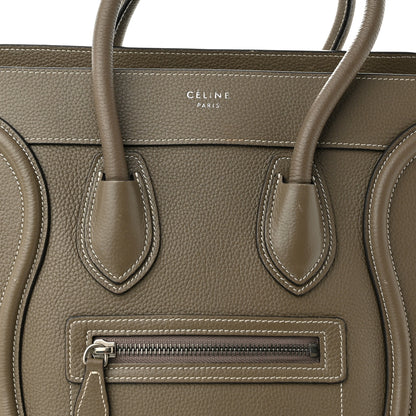 Celine Drummed Calfskin Micro Luggage Souris 7 of 15