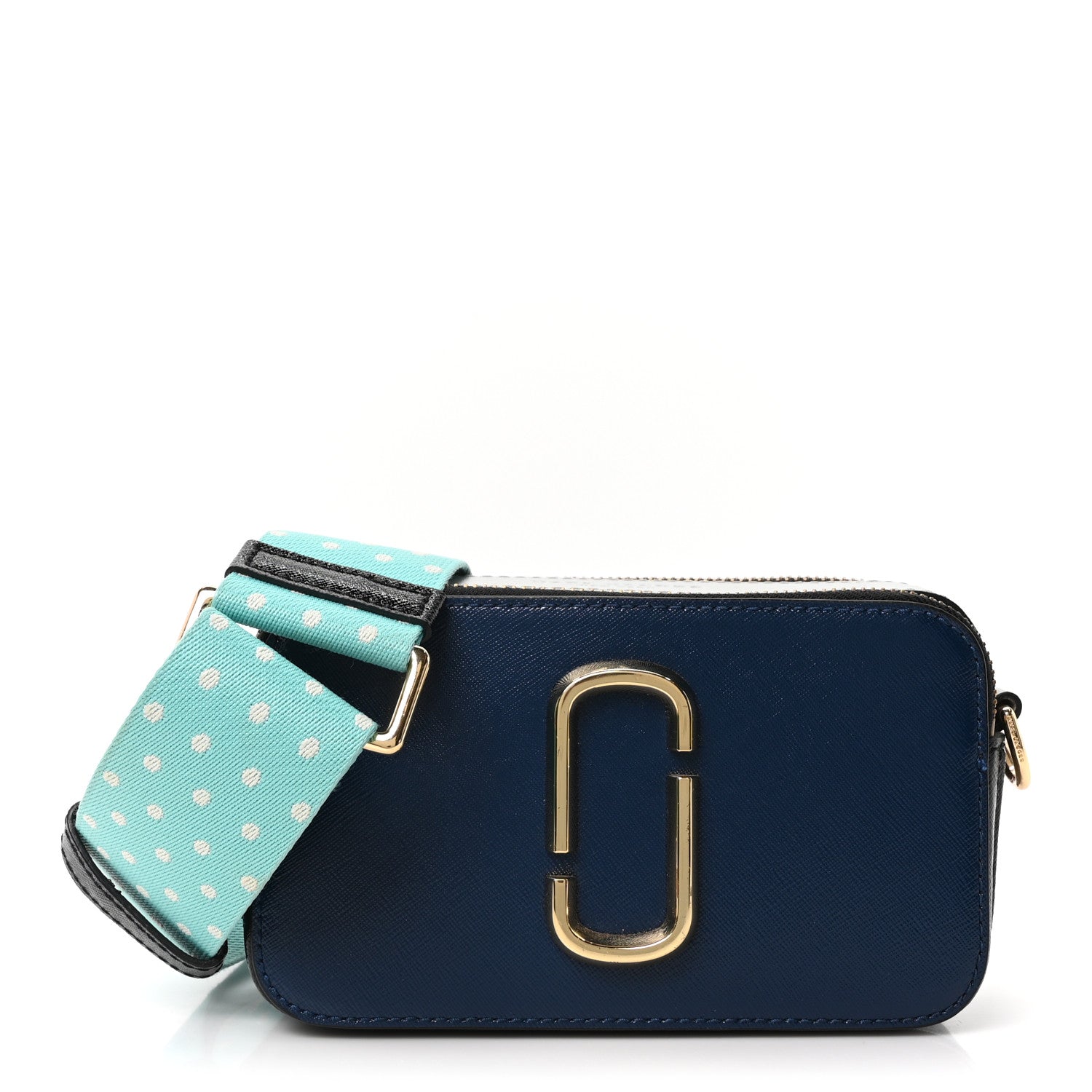 Marc Jacobs Saffiano Small Snapshot Camera Bag Navy Blue