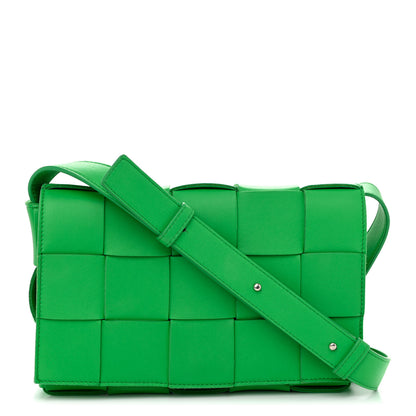 Bottega Veneta Lambskin Maxi Intrecciato Cassette Crossbody Bag Grass 1 of 9