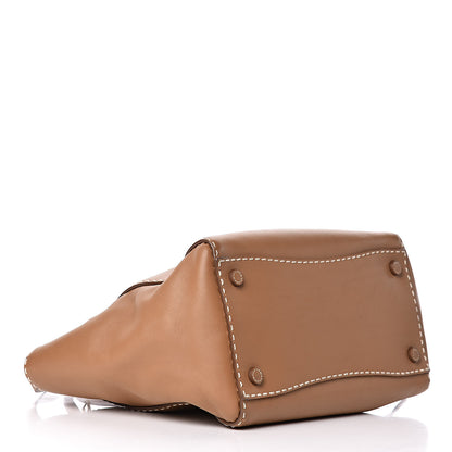 Prada City Calf Small Hand Stitched Galleria Double Zip Tote Caramel 4 of 12