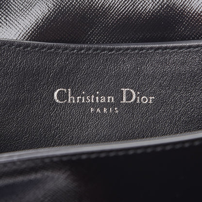 Christian Dior Grained Calfskin Stripe Dune Flap Black Blue 6 of 8