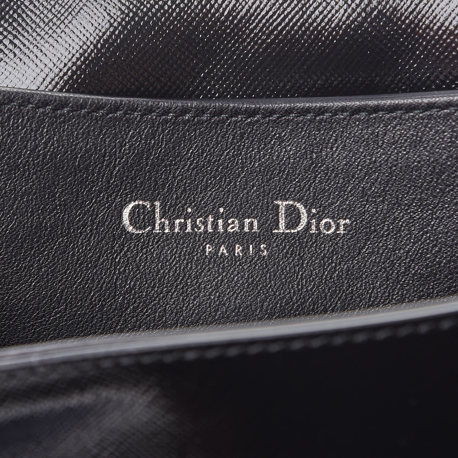Christian Dior Grained Calfskin Stripe Dune Flap Black Blue 7 of 11