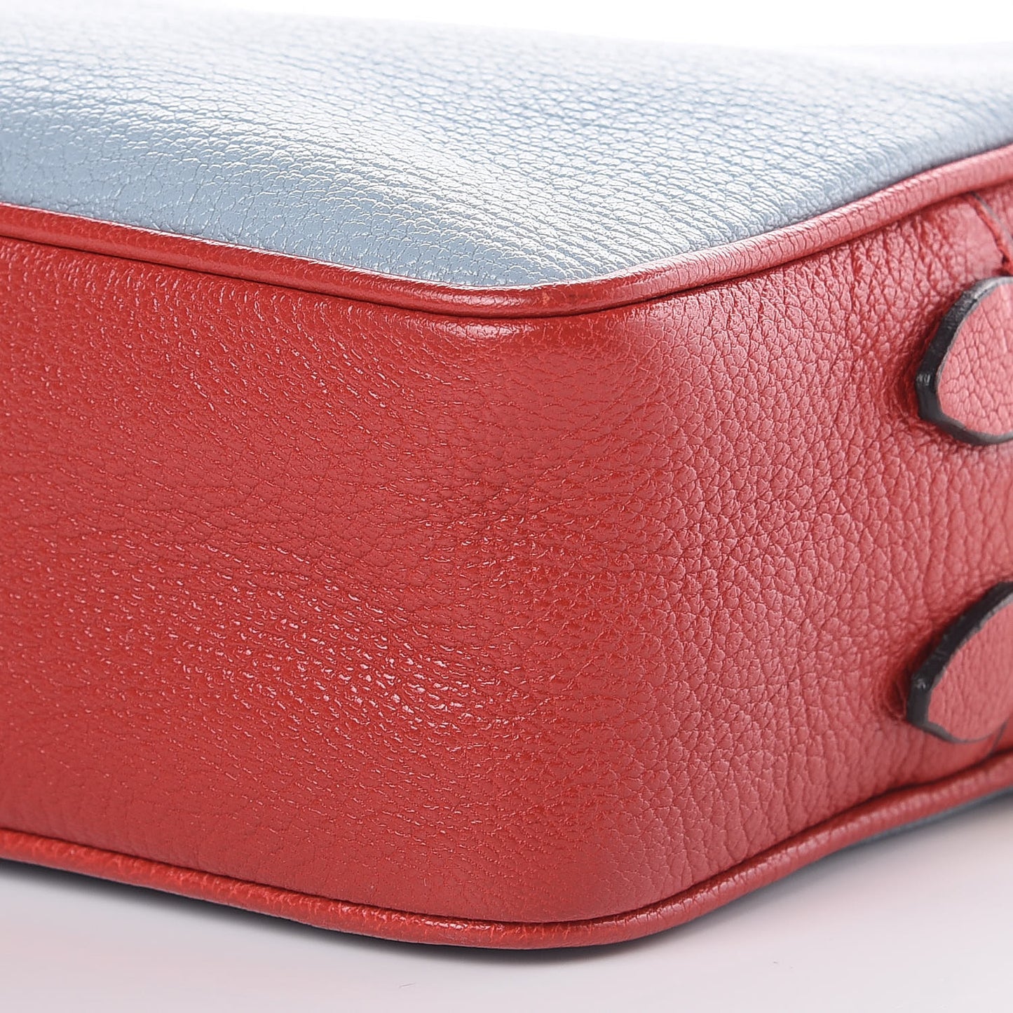 Goatskin Madras Double Zip Crossbody Bag Rosso Cielo