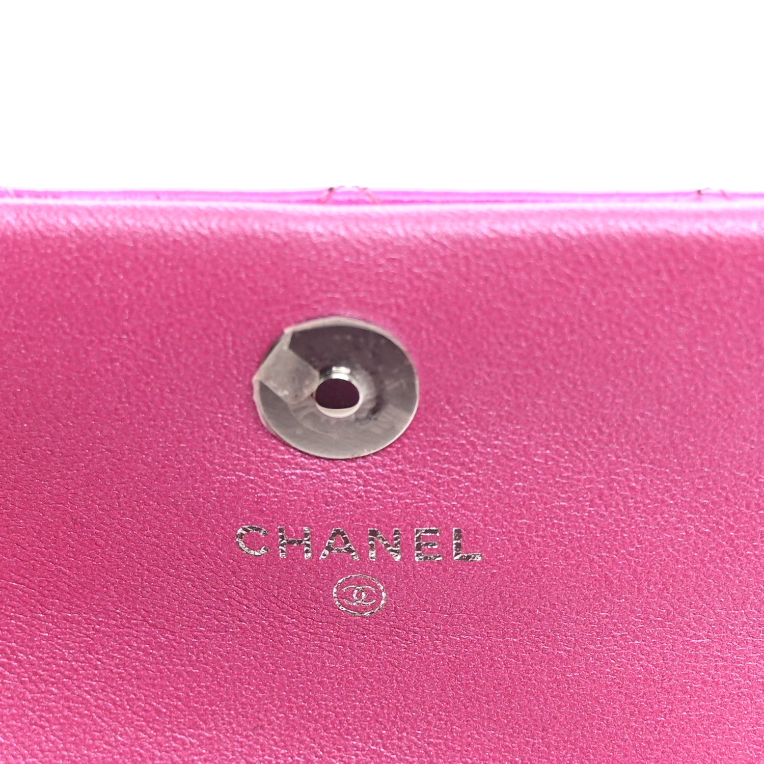 Chanel Patent Lambskin Quilted CC Hook Card Holder Pink 6 of 12
