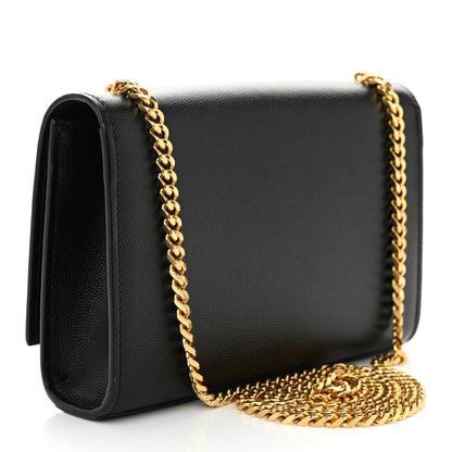 Saint Laurent Grain De Poudre Small Monogram Kate Satchel Black 3 of 10