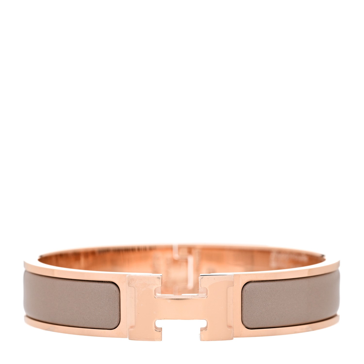 Hermes Enamel Narrow Clic Clac H Bracelet PM Marron Glace 1 of 5