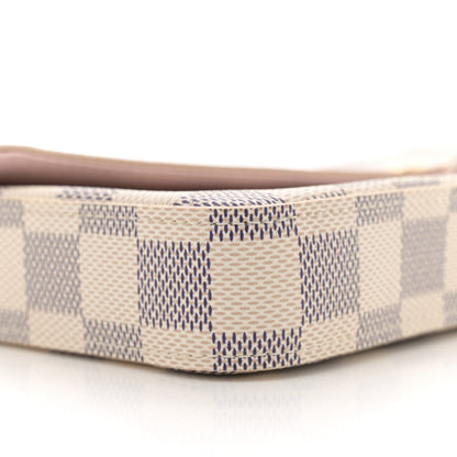 Louis Vuitton Damier Azur Pochette Felicie Chain Wallet Rose Ballerine 10 of 12