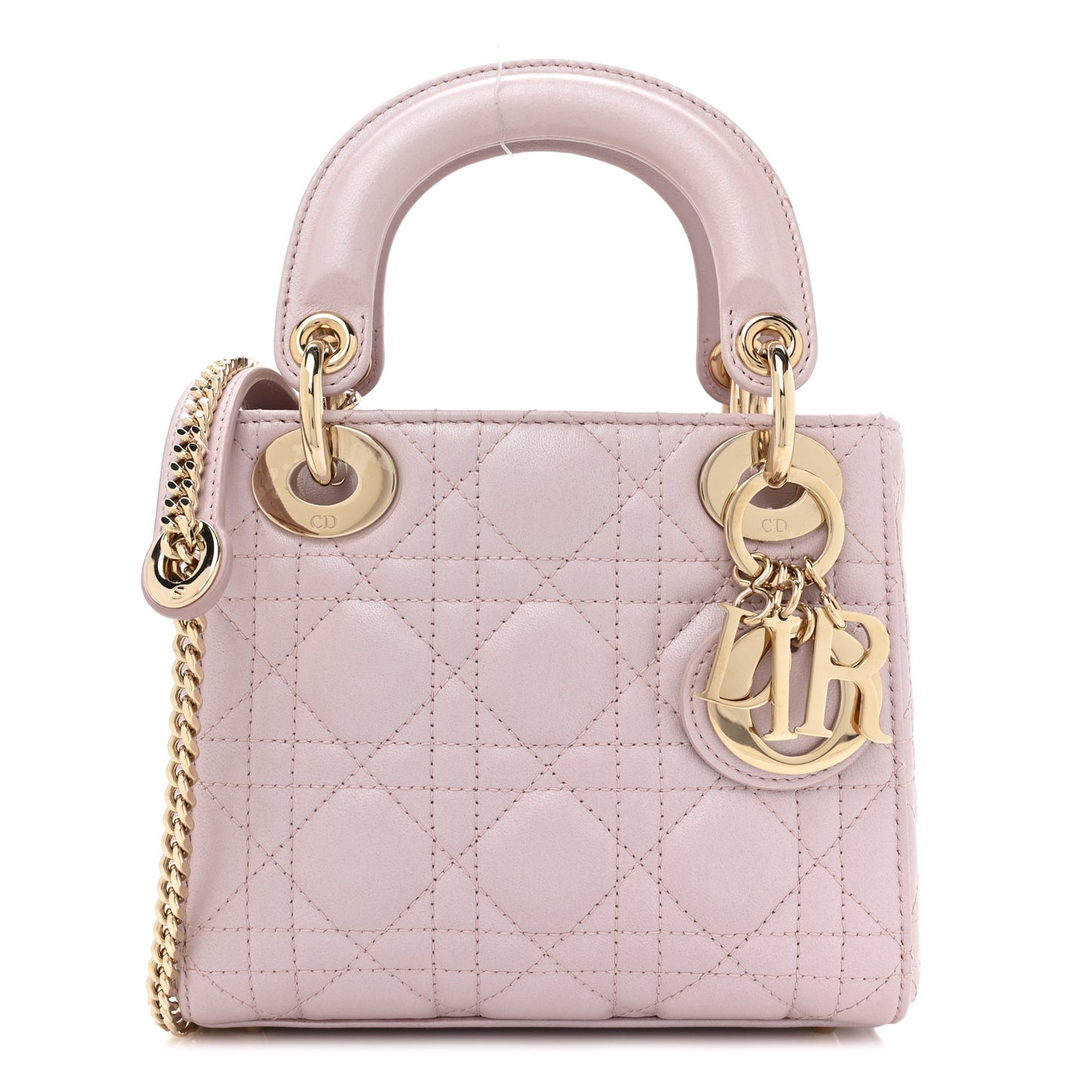 Metallic Lambskin Cannage Mini Lady Dior Lotus