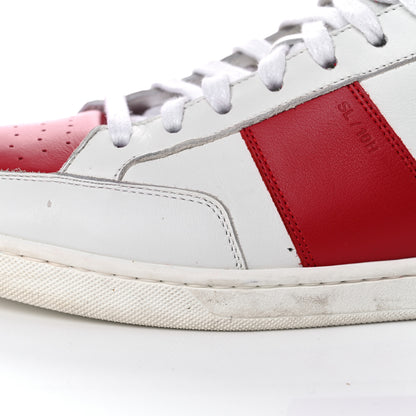 Saint Laurent Calfskin Court Classic SL/10H High Top Sneakers 43 White Red 12 of 25