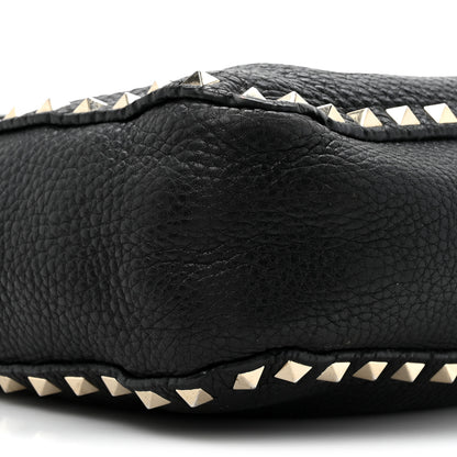 Valentino Garavani Pebbled Calfskin Small Rockstud Flip-Lock Messenger Bag Black 9 of 17