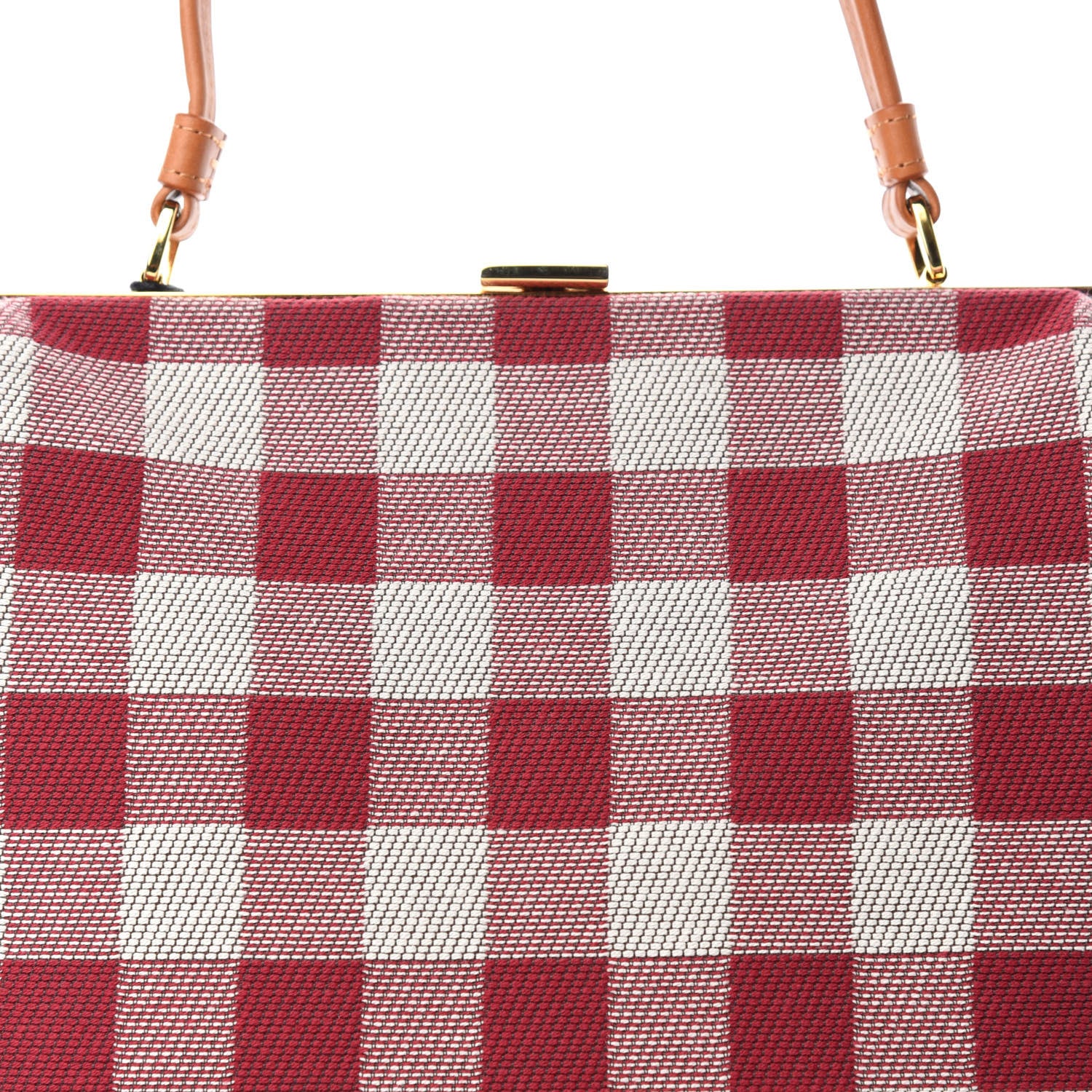 Mansur Gavriel Checker Canvas Elegant Bag Flamma 9 of 9